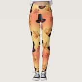 Gekke magische Petten met herfstbladeren Leggings (Voorkant)
