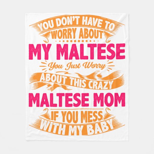 Gekke Maltezer Moeder Fleece Deken (Voorkant)