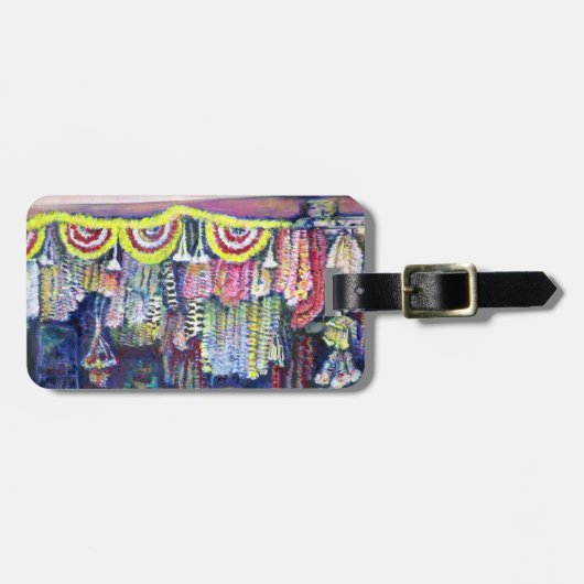 Gekke man op Market en Main, Singapore Bagagelabel (Voorkant horizontaal)