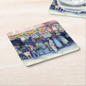 Gekke man op Market en Main, Singapore Kartonnen Onderzetters (Schuin)