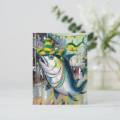 Gekke Mardi Gras Fish Briefkaart (Staand voorkant)