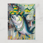 Gekke Mardi Gras Fish Briefkaart (Voorkant)