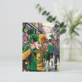 Gekke Mardi Gras Happy Jester Briefkaart (Staand voorkant)