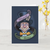 Gekke Mardi Gras Kaart (Gele Bloem)