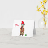 Gekke Meerkat Kerst Kaart (Gele Bloem)