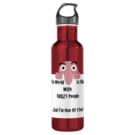 Gekke mensen, ik ben een van hen waterfles  (Voorkant)