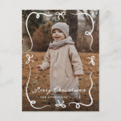 Gekke met de hand getekende bogen Vrolijke kerstfo Feestdagenkaart (Voorkant)