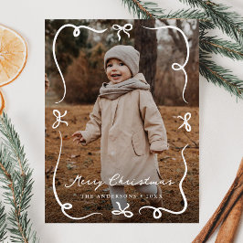 Gekke met de hand getekende bogen Vrolijke kerstfo Feestdagenkaart