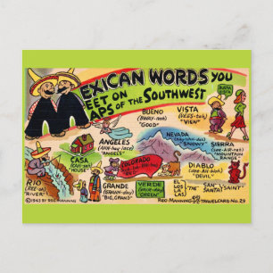 Gekke Mexicaanse woorden Briefkaart
