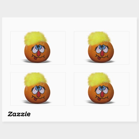 Gekke Mini Pompoen Gezicht Rechthoekige Sticker (Vel)
