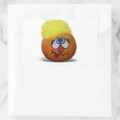 Gekke Mini Pompoen Gezicht Rechthoekige Sticker (Tas)