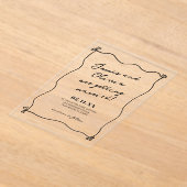 Gekke minimalistische hand getrokken bruiloft acryl uitnodigingen (Laagn)