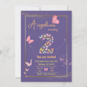 Gekke moderne vlinder paarse 2e verjaardag kaart (Voorkant)