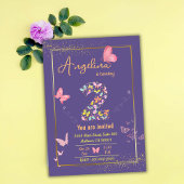 Gekke moderne vlinder paarse 2e verjaardag kaart