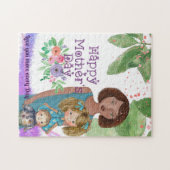 Gekke moeder met kinder | Moederdag Legpuzzel (Horizontaal)