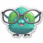 Gekke mol Brainiac met bril Sticker (Voorkant)