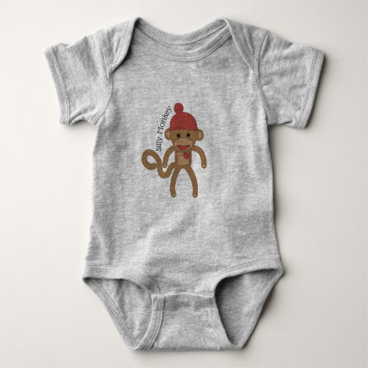 Gekke monkey-Baby ontwerp Romper (Voorkant)