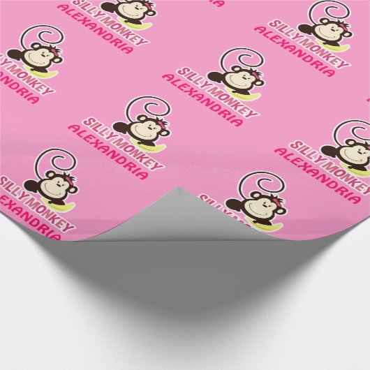 Gekke Monkey Girl -omslagpapier Cadeaupapier (Hoek)