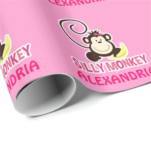 Gekke Monkey Girl -omslagpapier Cadeaupapier (Rol Hoek)