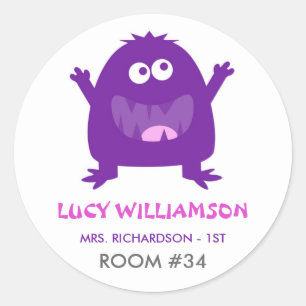 Gekke Monster Classroom Naam Tag Label