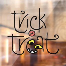 Gekke Monster Face Halloween Trick or treat Raamsticker