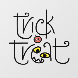 Gekke Monster Face Halloween Trick or treat Raamsticker
