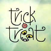 Gekke Monster Face Halloween Trick or treat Raamsticker (Vel 3)