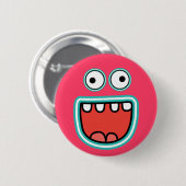 Gekke Monster Face Smile Ronde Button 5,7 Cm (Voorkant /achterkant)