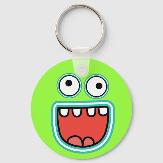 Gekke Monster Grin Face Sleutelhanger (Voorkant)
