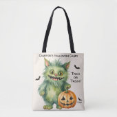 Gekke Monster Halloween Snoep Tote Bag (Voorkant)