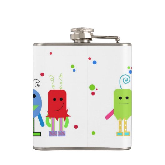 Gekke monsters heupfles (Achterkant)