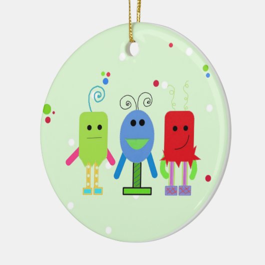 Gekke monsters keramisch ornament (Links)