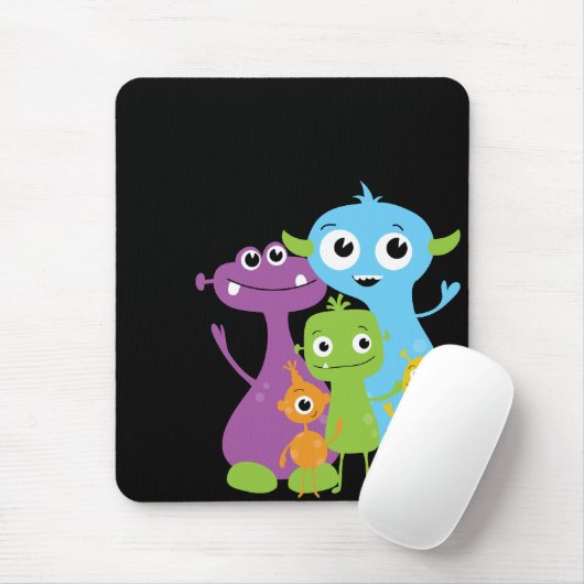 Gekke monsters Mousepad voor kinderen Muismat (Met muis)