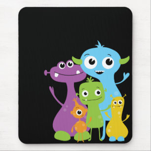 Gekke monsters Mousepad voor kinderen Muismat