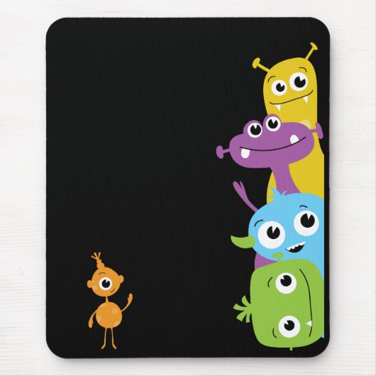 Gekke monsters Mousepad voor kinderen Muismat (Voorkant)