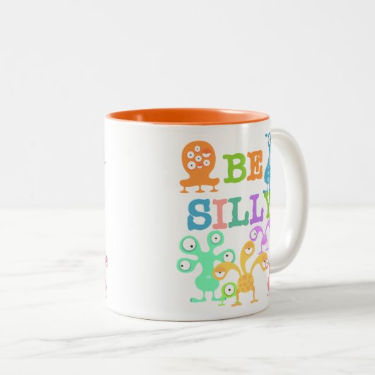 Gekke monsters tweekleurige koffiemok (Voorkant rechts)