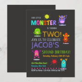 Gekke Monsters Uitnodiging (Voorkant / Achterkant)