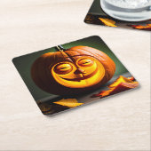 Gekke Mr Pumpkin Head Kartonnen Onderzetters (Schuin)