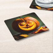 Gekke Mr Pumpkin Head Kartonnen Onderzetters (Schuin)