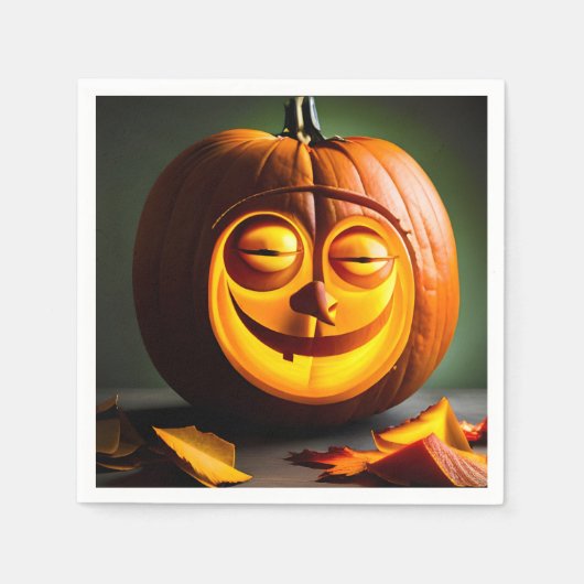 Gekke Mr Pumpkin Head Servet (Voorkant)