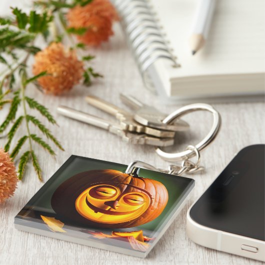 Gekke Mr Pumpkin Head Sleutelhanger (Voorkant Rechts)