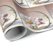 Gekke muis op een Daisy Swing Cadeaupapier (Rol Hoek)