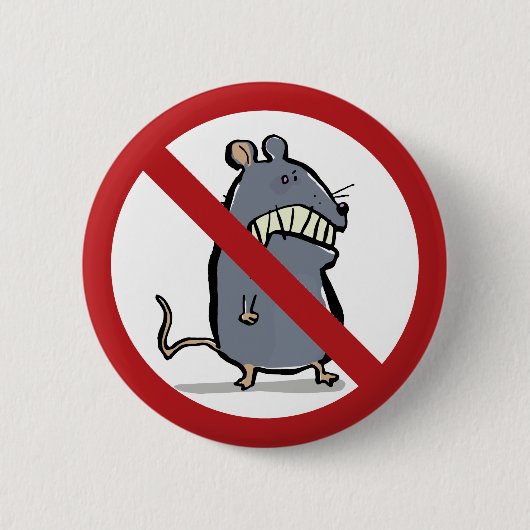 gekke muis : verboden ! ronde button 5,7 cm (Voorkant)
