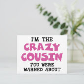 Gekke neef humoristisch familie plezier - Roze Briefkaart (Staand voorkant)