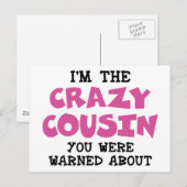 Gekke neef humoristisch familie plezier - Roze Briefkaart (Voorkant / Achterkant)