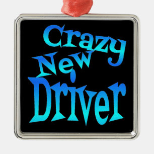 Gekke nieuwe driver metalen ornament