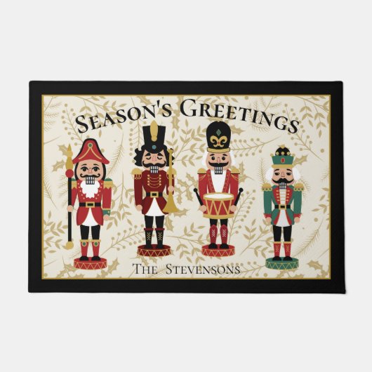 Gekke Notenkraker Zwart en Beige Deurmat (Voorkant)