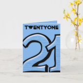 Gekke nummer 21 blue Note Kaart (Gele Bloem)
