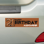 Gekke nummer 21 chocolade Birthday Long Sticker (Op auto)