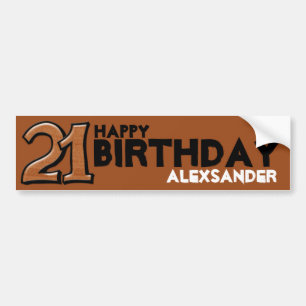 Gekke nummer 21 chocolade Birthday Long Sticker